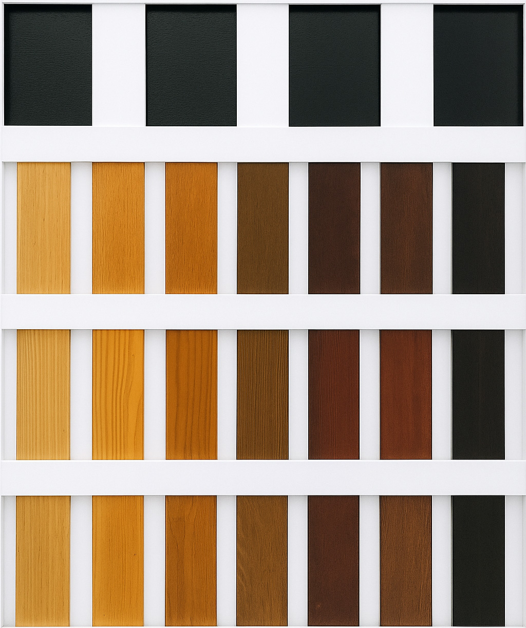 Farbmuster Holz, Foto aus Ausstellung