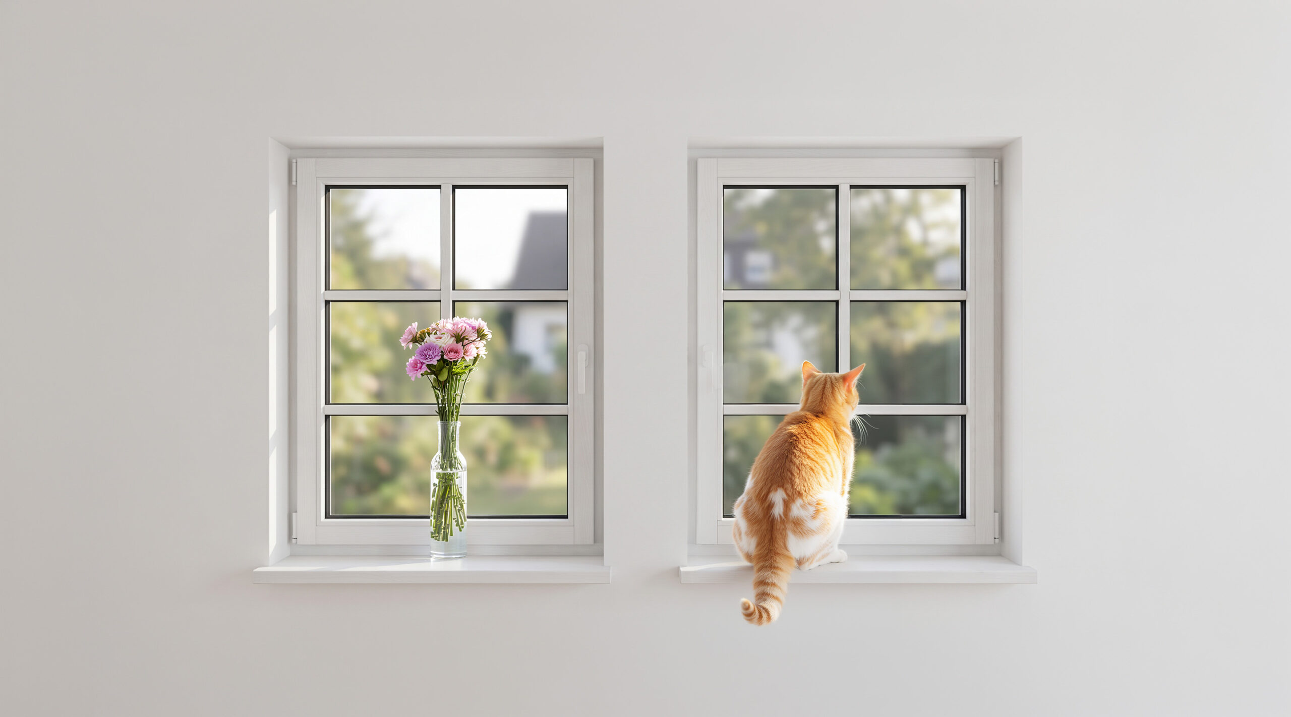 Holzfenster mit Sprossen